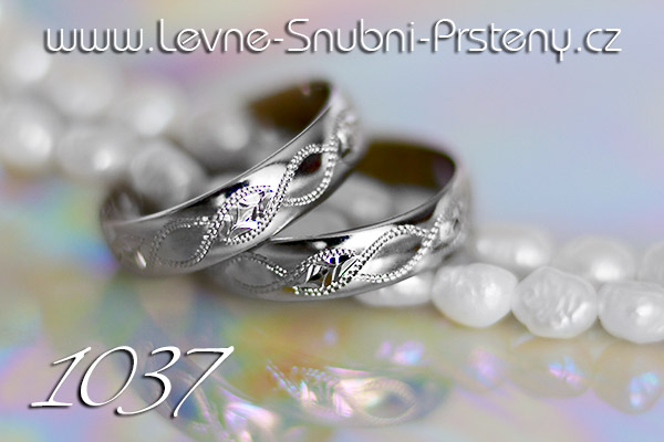Snubní prsteny LSP 1037b bílé zlato