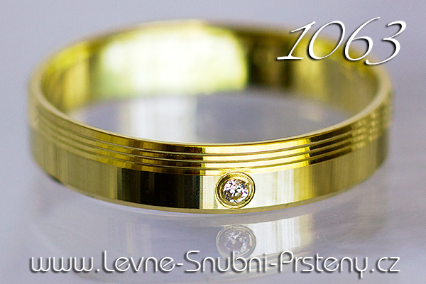 Snubní prsteny LSP 1063z žluté zlato se zirkony