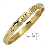 Snubní prsteny LSP 1065z žluté zlato se zirkony