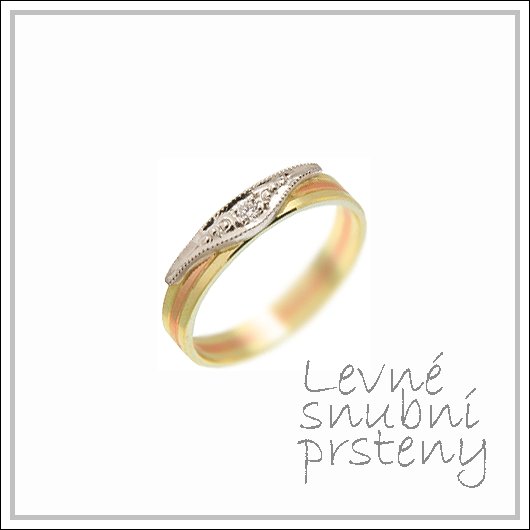 Snubní prsteny LSP 1494 kombinované zlato