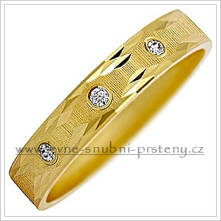 Snubní prsteny LSP 2864z žluté zlato se zirkony